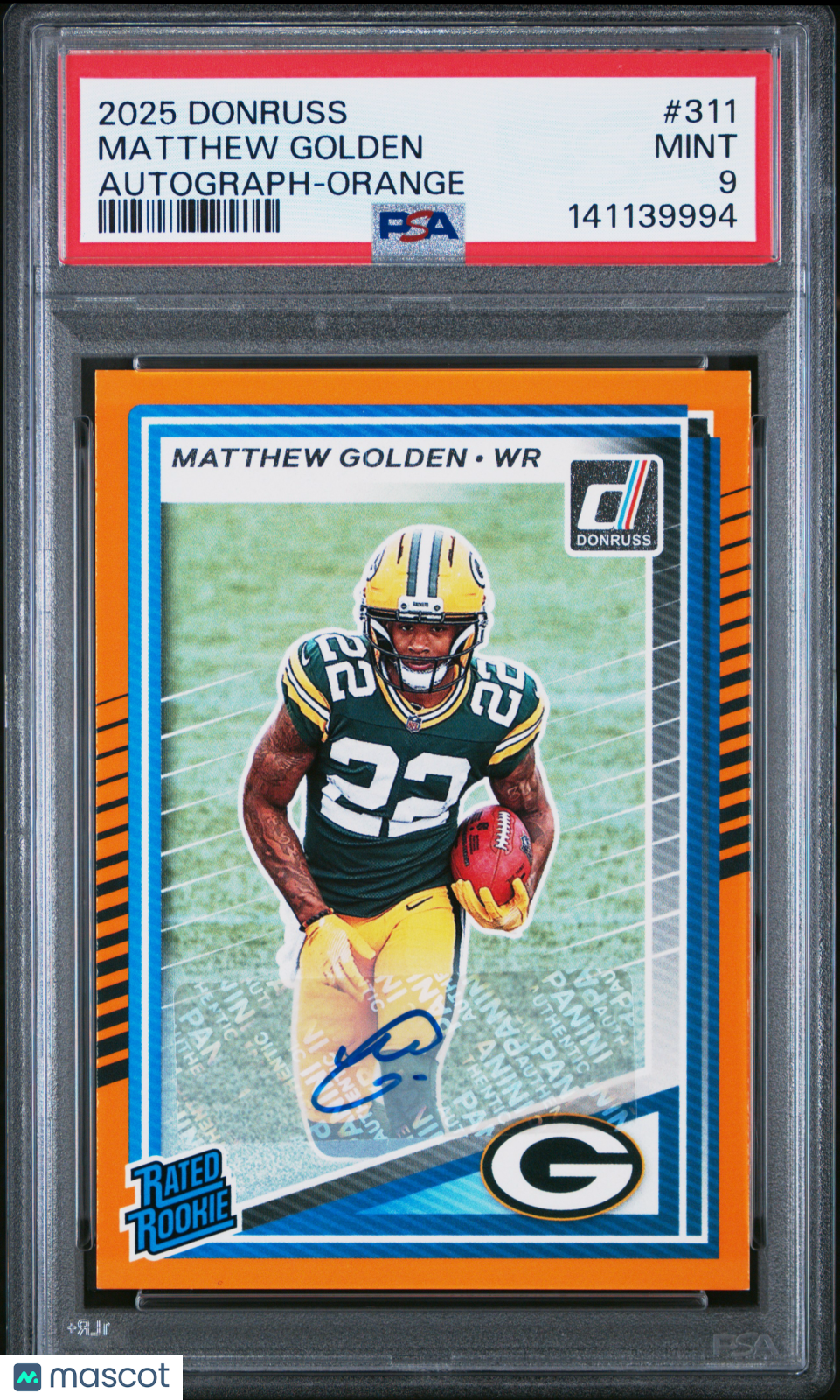 2025 Panini Donruss Matthew Golden Autograph Orange Rookie #311 PSA 9 MINT - Graded Sports Cards