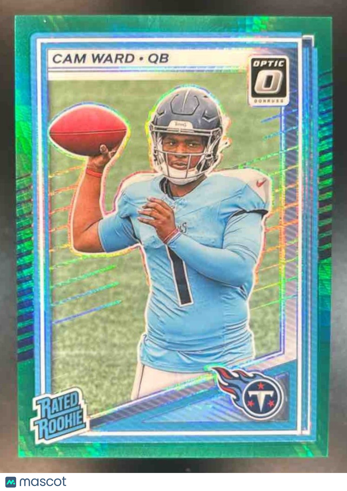 2025 Panini Donruss Optic Cam Ward Green Hyper Prizm #293 Tennessee Titans - Sports Cards