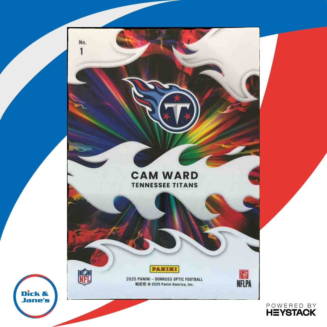 2025 Panini Donruss Optic Cam Ward Light It Up #1 RC Tennessee Titans - Sports Cards