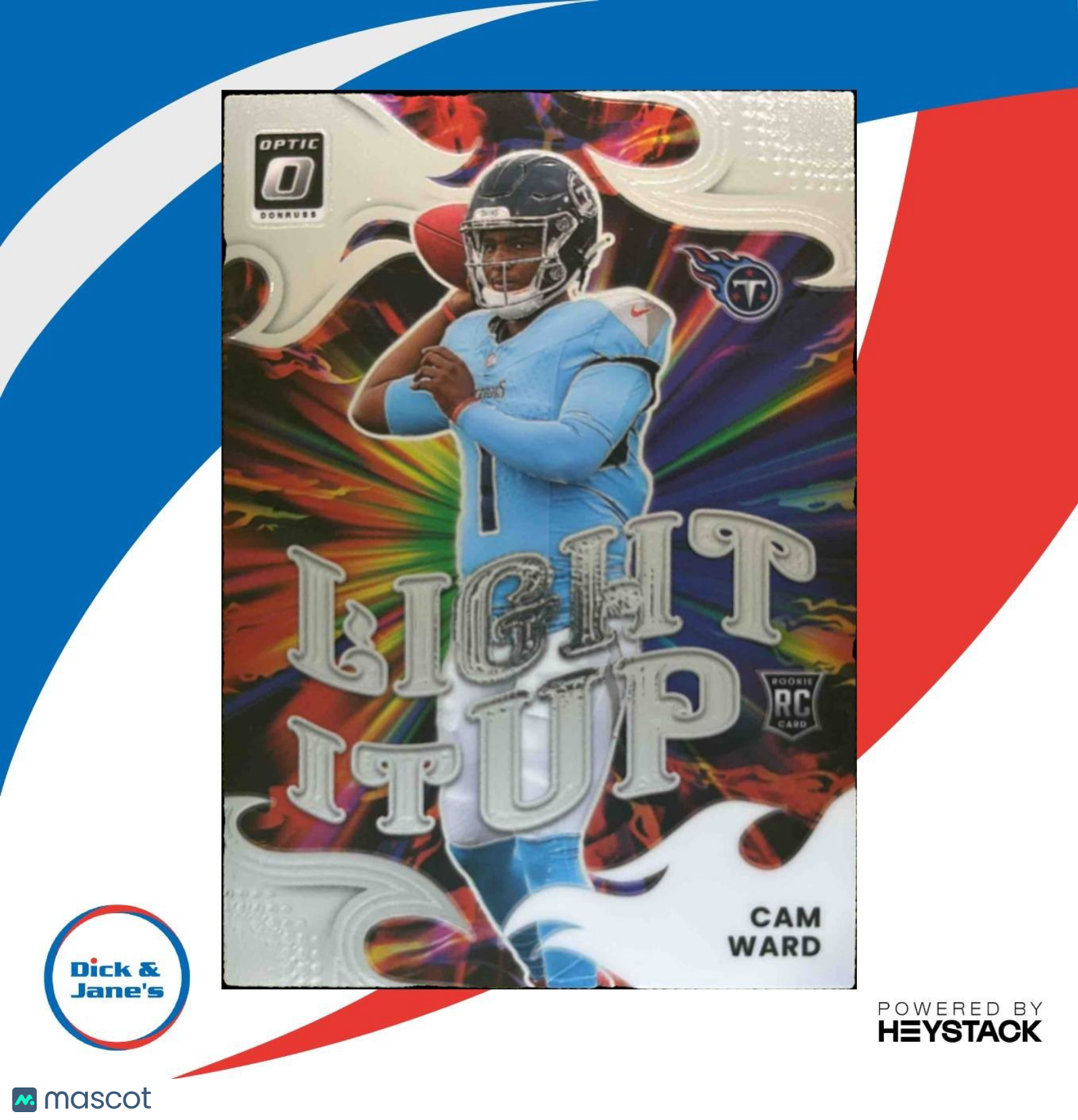 2025 Panini Donruss Optic Cam Ward Light It Up #1 RC Tennessee Titans - Sports Cards