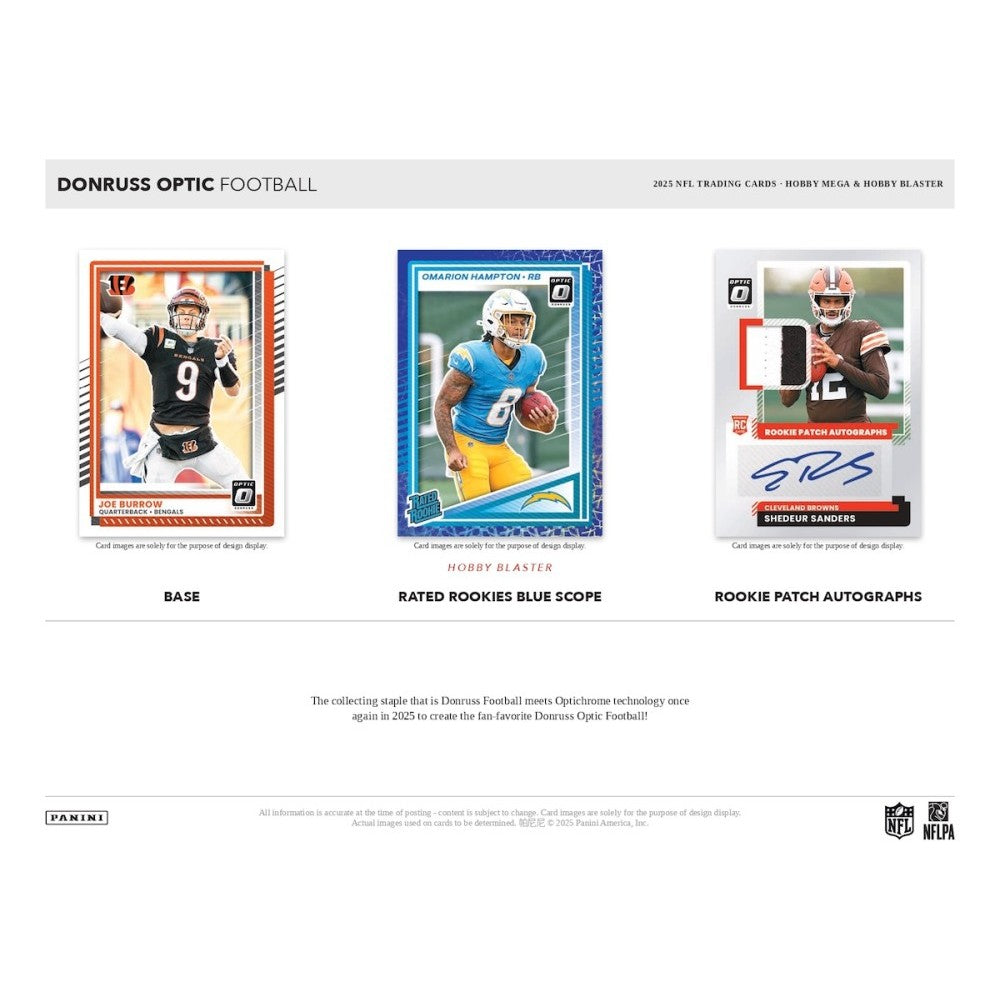 2025 Panini Donruss Optic Football Hobby Blaster Box (Blue Scope Parallels) - NFL Hobby Box