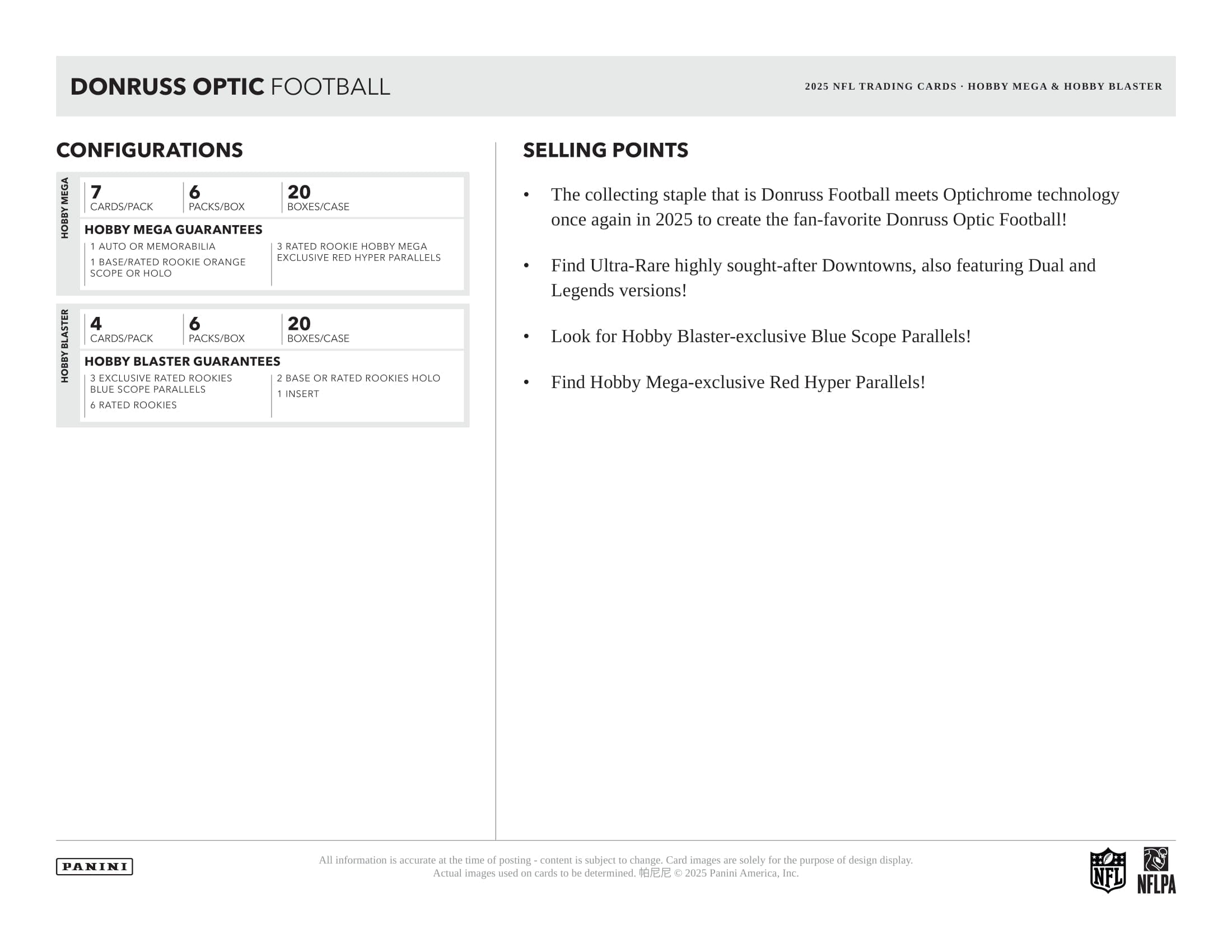 2025 Panini Donruss Optic Football Hobby Mega Box (3 Red Hyper) 1 Auto or Mem - NFL Hobby Box