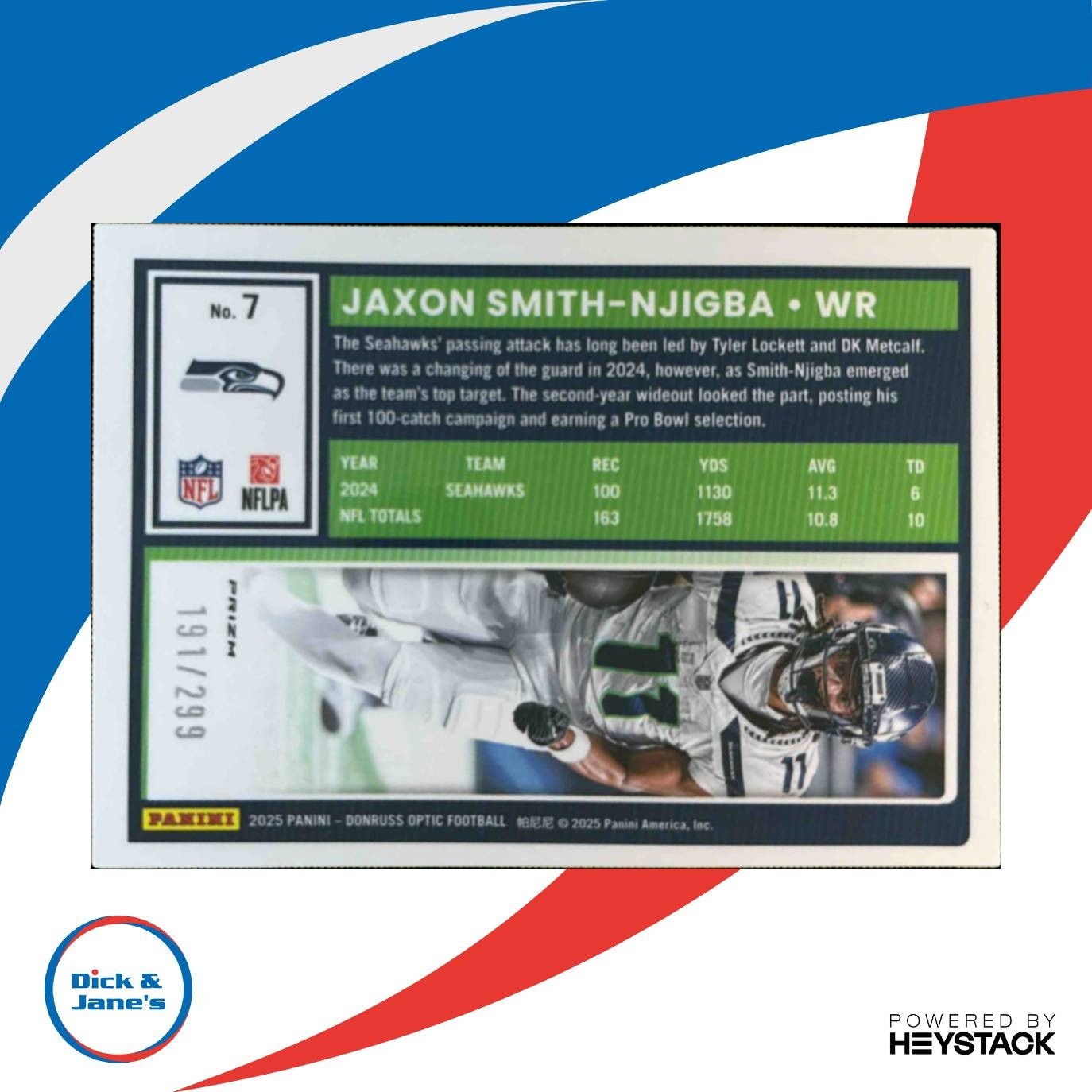 2025 Panini Donruss Optic Jaxon Smith-Njigba Orange /299 #7 Seattle Seahawks - Sports Cards