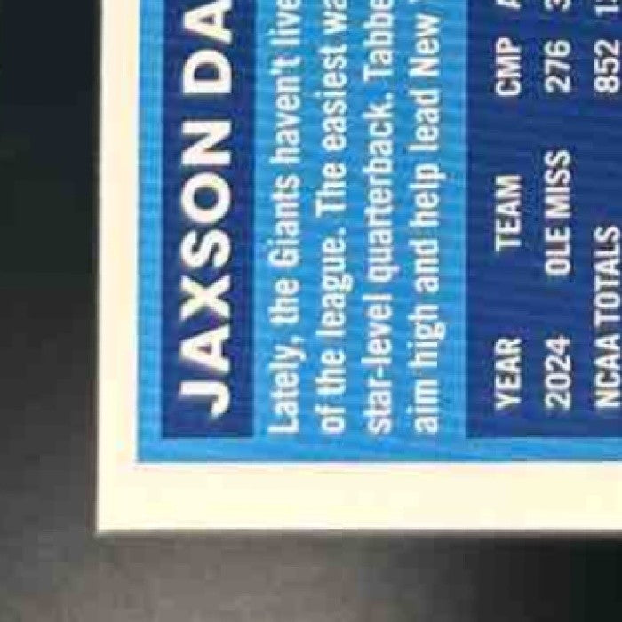 2025 Panini Donruss Optic Jaxson Dart Purple Shock Prizm #273 New York Giants - Sports Cards