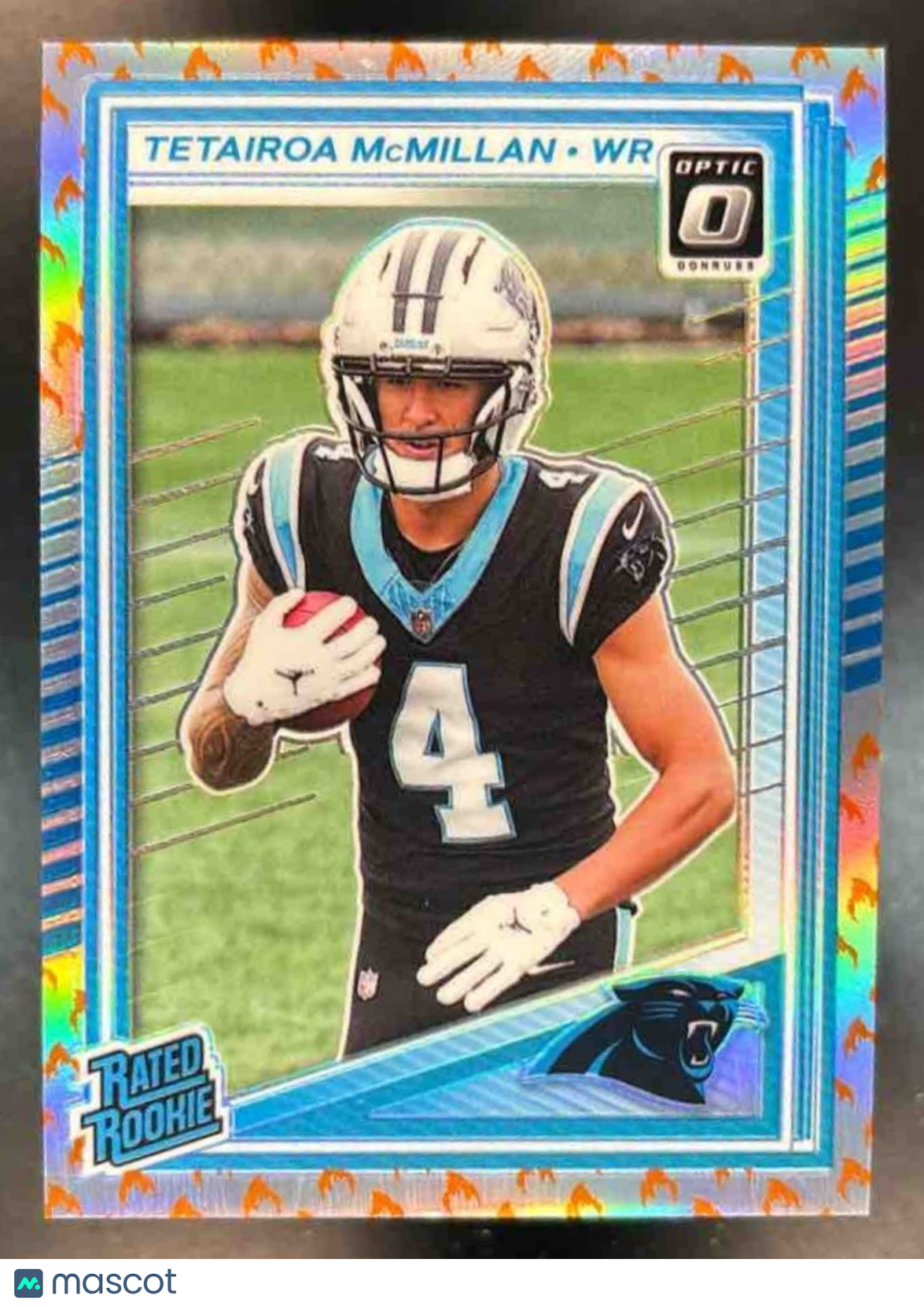 2025 Panini Donruss Optic Tetairoa McMillan Fire Prizm #209 Carolina Panthers - Sports Cards
