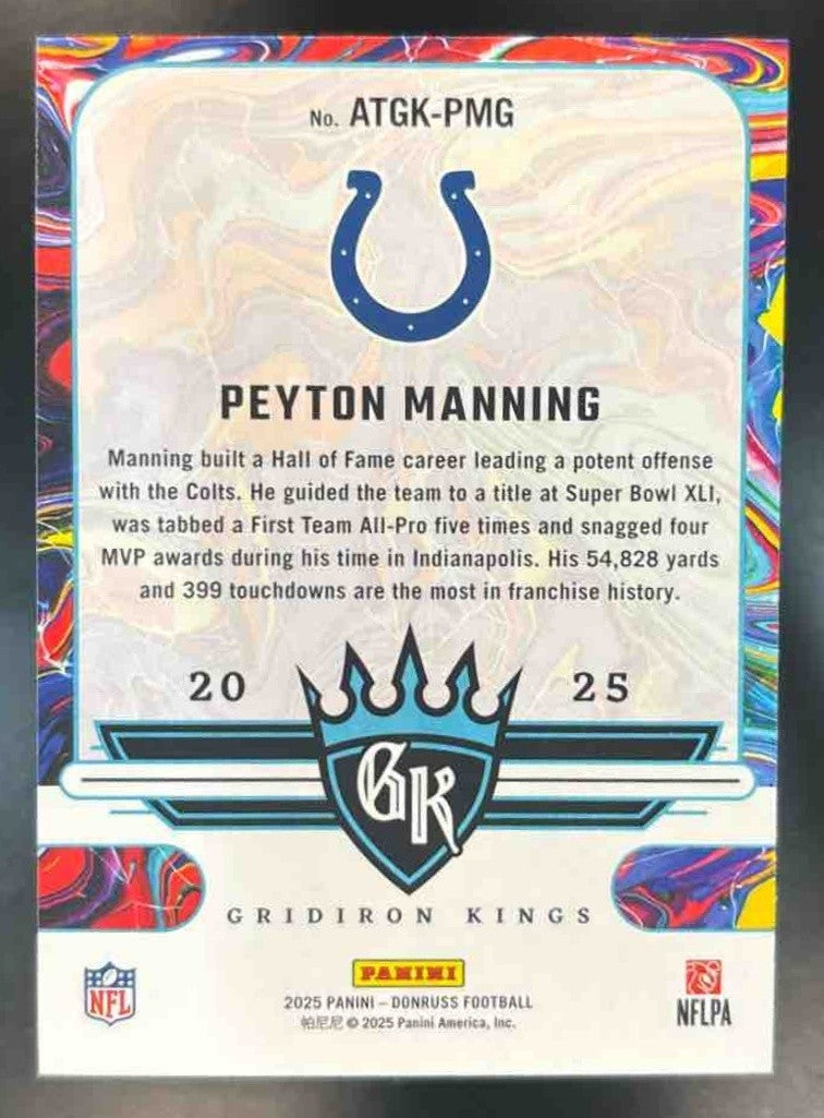 2025 Panini Donruss Peyton Manning All-Time Gridiron Kings Indianapolis Colts - Sports Cards