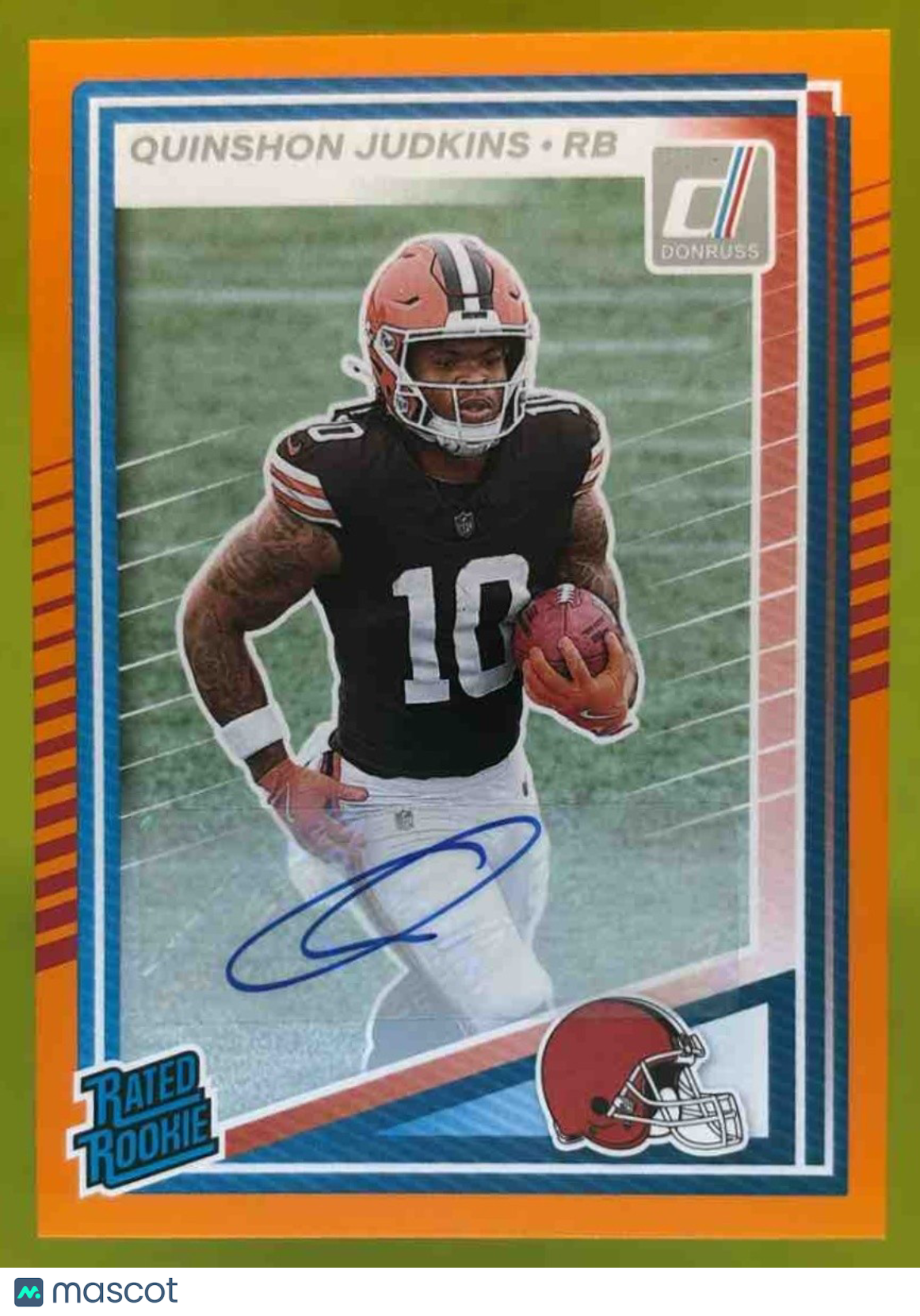 2025 Panini Donruss Quinshon Judkins Rookie Auto Orange #330 RC Cleveland Browns - Sports Cards
