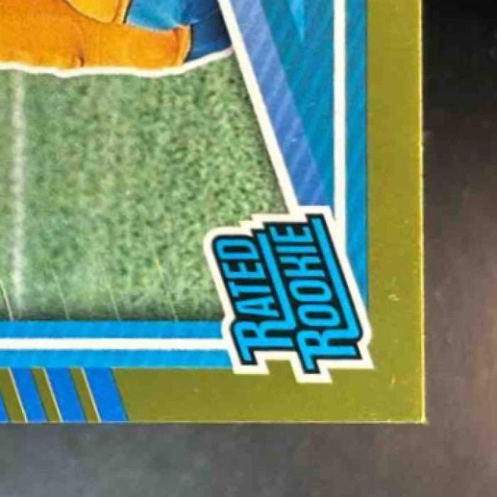 2025 Panini Donruss Tre Harris #329 Gold 50/50 Book End RC Los Angeles Chargers - Sports Cards