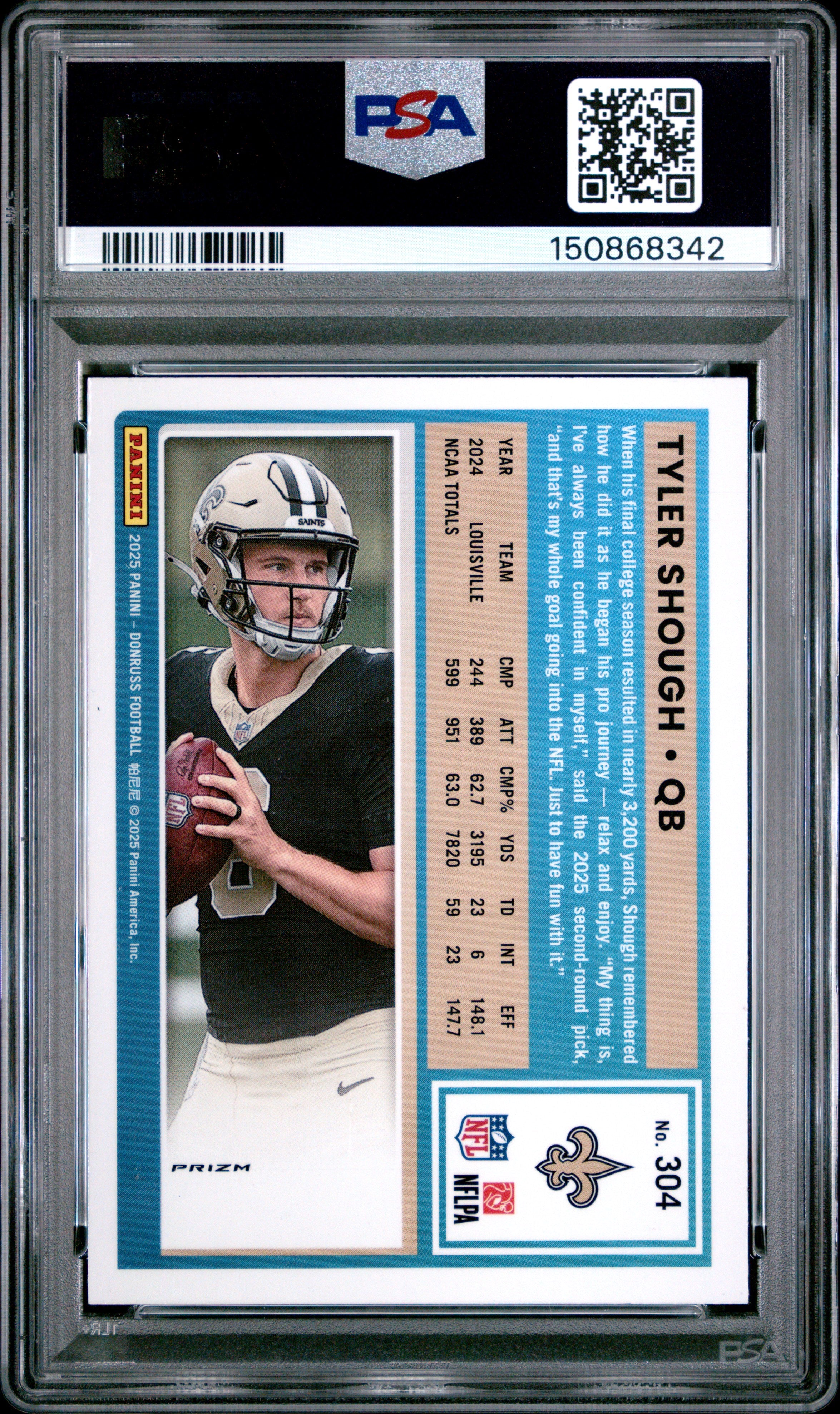2025 Panini Donruss Tyler Shough Optic Preview Red Wave #304 PSA 9 - Graded Sports Cards