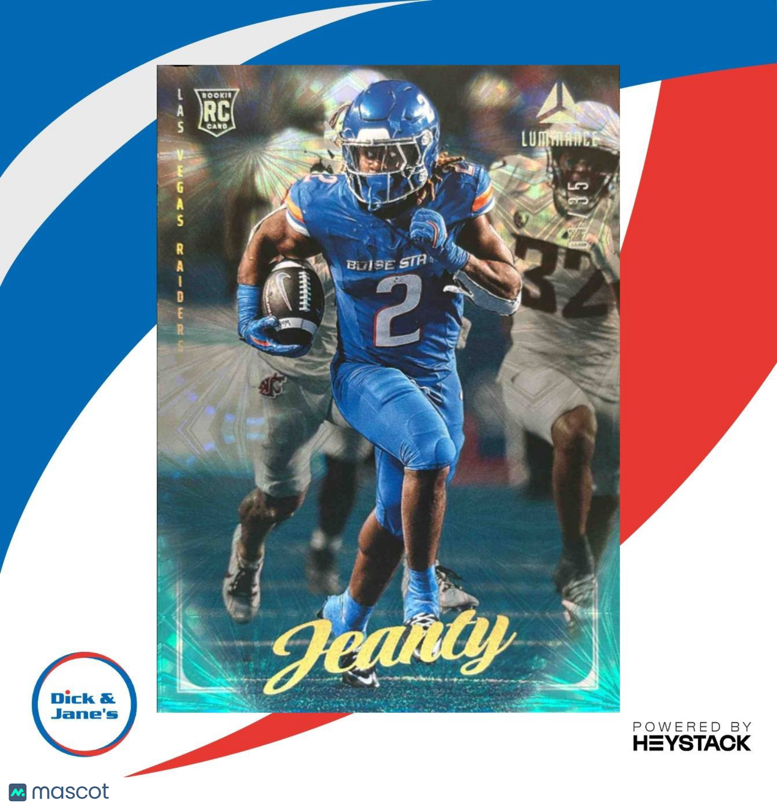 2025 Panini Luminance Ashton Jeanty Teal /35 #108 RC Las Vegas Raiders - Sports Cards