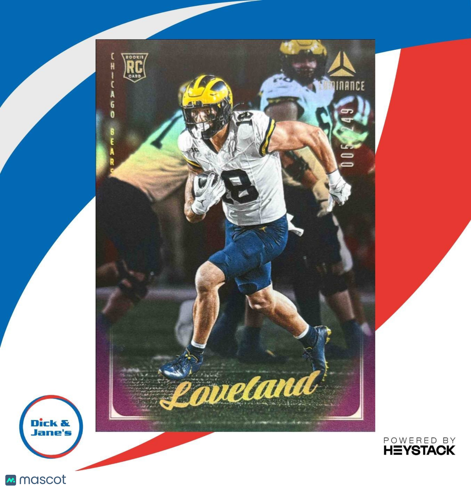 2025 Panini Luminance Colston Loveland Purple /249 #139 RC Chicago Bears - Sports Cards