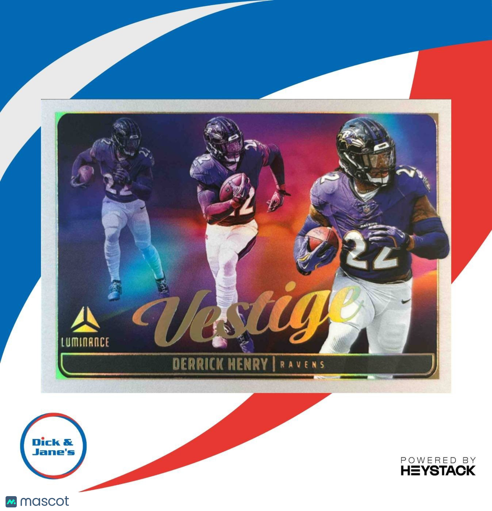 2025 Panini Luminance Derrick Henry Vestige #19 Baltimore Ravens - Sports Cards
