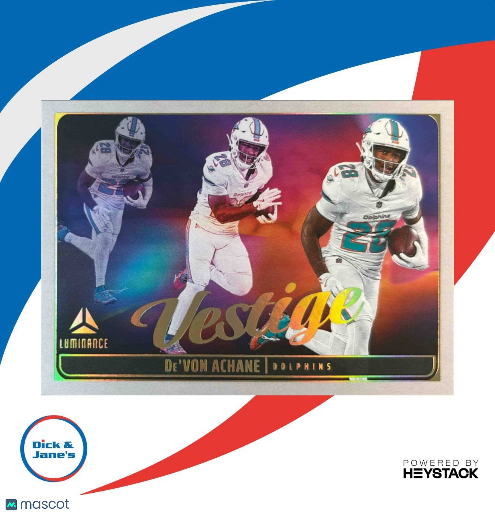 2025 Panini Luminance De’Von Achane Vestige #3 Miami Dolphins - Sports Cards