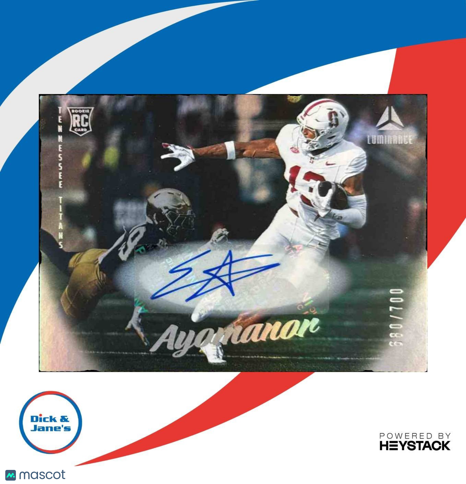 2025 Panini Luminance Elic Ayomanor Auto /700 #185 RC Tennessee Titans - Sports Cards