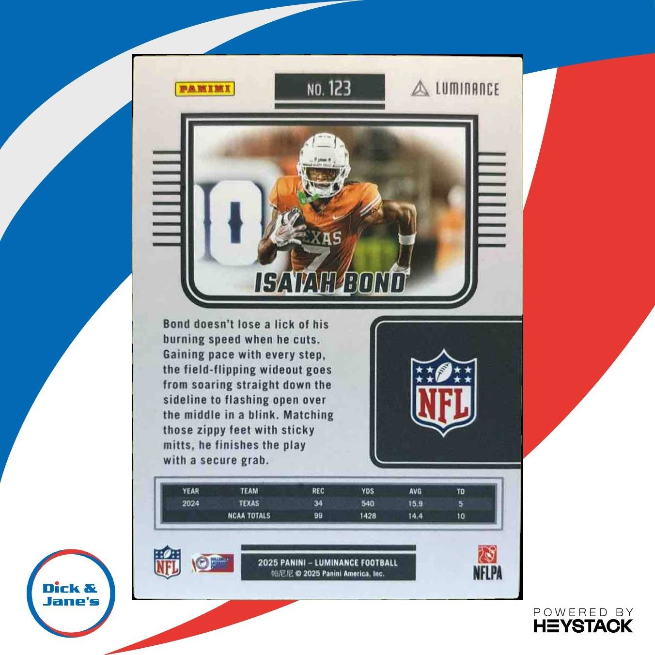 2025 Panini Luminance Isaiah Bond Green /100 #123 RC - Sports Cards