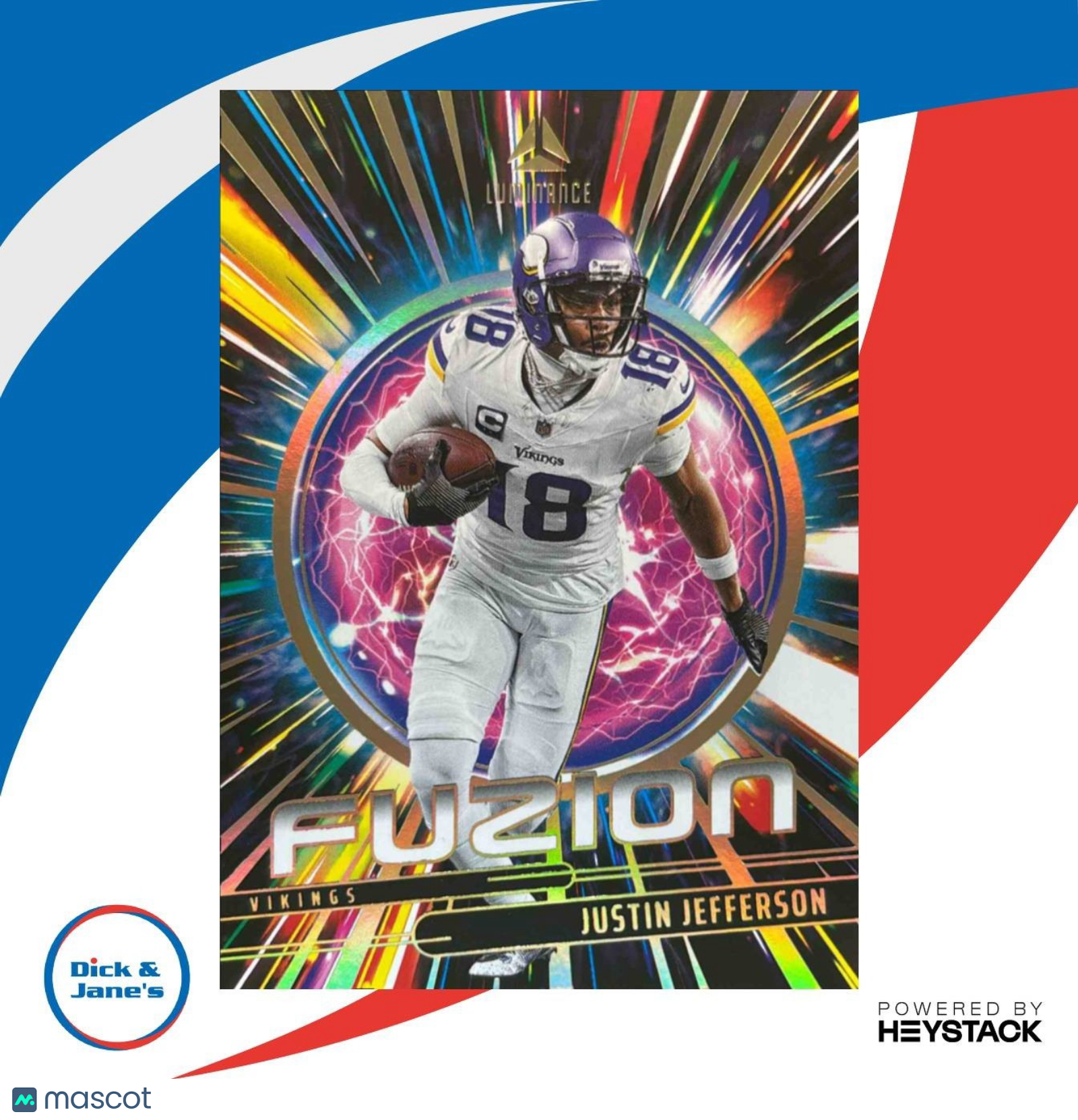 2025 Panini Luminance Justin Jefferson Fuzion #10 Minnesota Vikings - Sports Cards