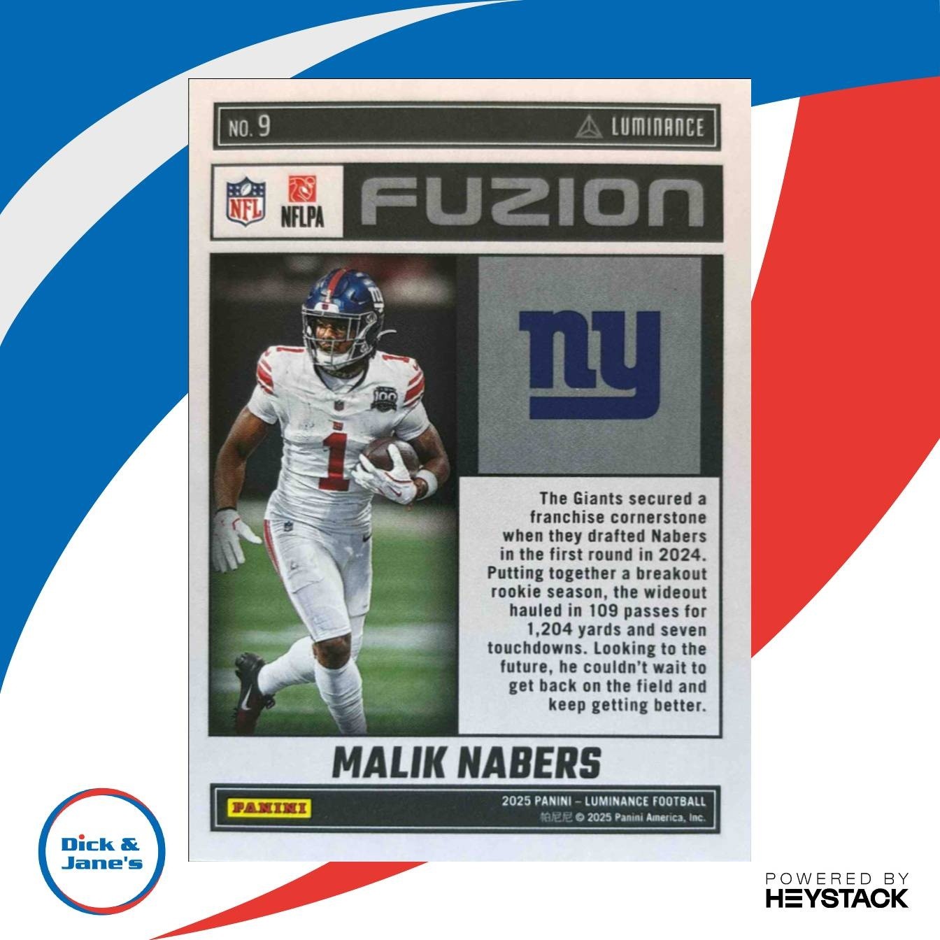 2025 Panini Luminance Malik Nabers Fuzion #9 New York Giants - Sports Cards