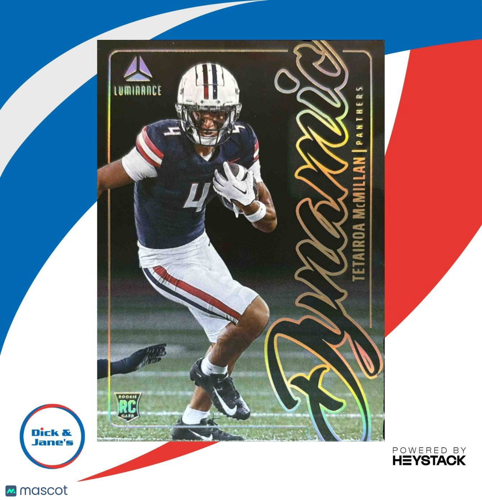 2025 Panini Luminance Tetairoa McMillan Dynamic Rookies #3 Carolina Panthers - Sports Cards
