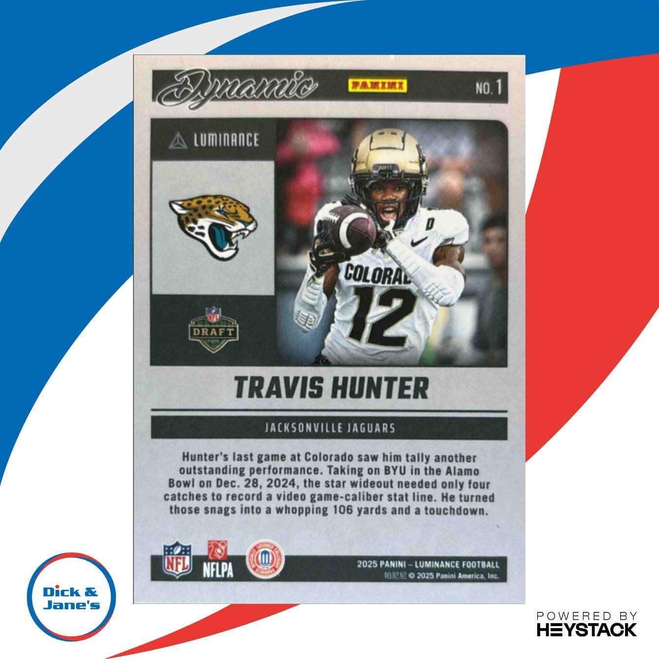 2025 Panini Luminance Travis Hunter Dynamic Rookies #1 Jacksonville Jaguars - Sports Cards