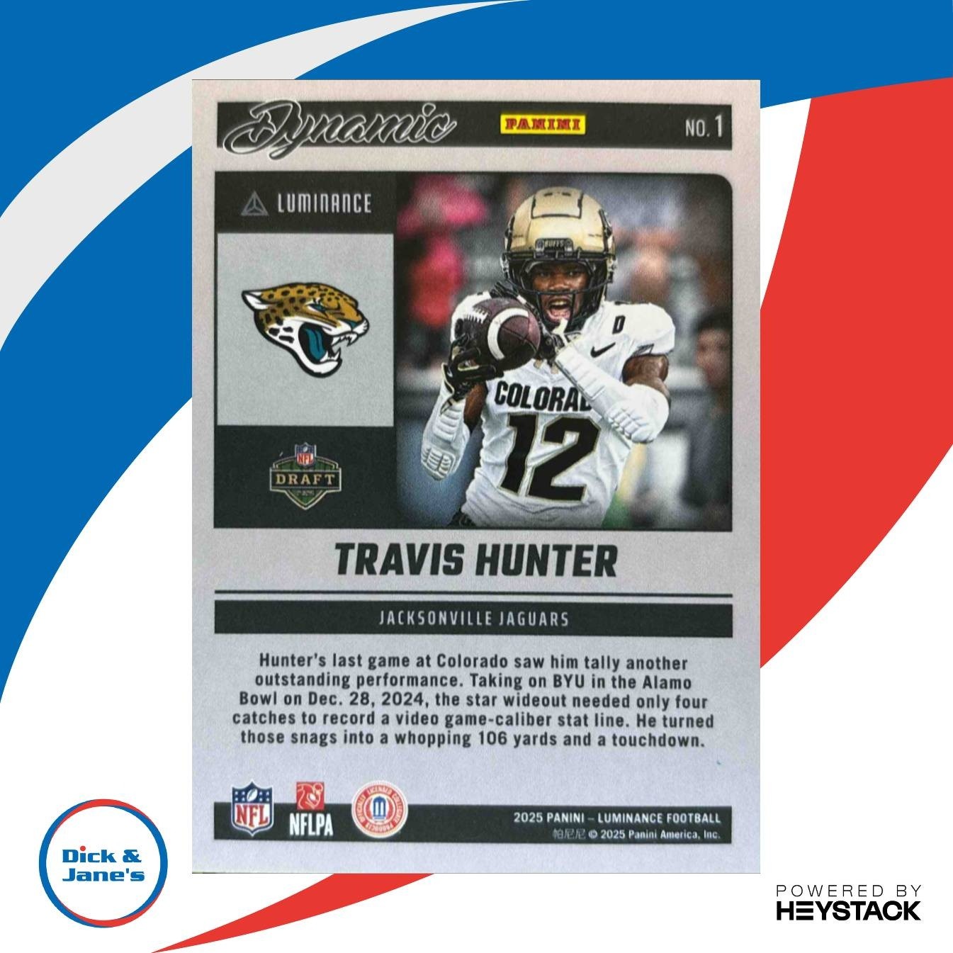 2025 Panini Luminance Travis Hunter Dynamic Rookies #1 Jacksonville Jaguars - Sports Cards