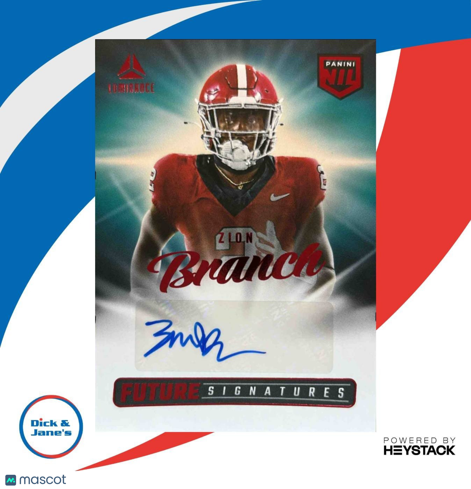 2025 Panini Luminance Zion Branch Future Signatures NIL Red Georgia Bulldogs - Sports Cards