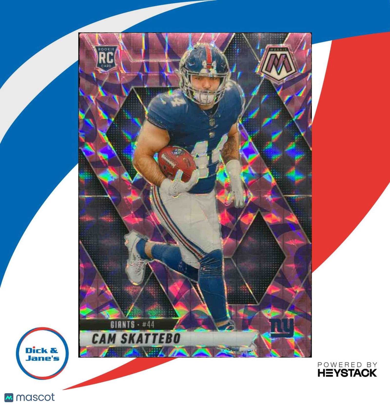 2025 Panini Mosaic Cam Skattebo Rookies Camo Pink Prizm #305 RC New York Giants - Sports Cards