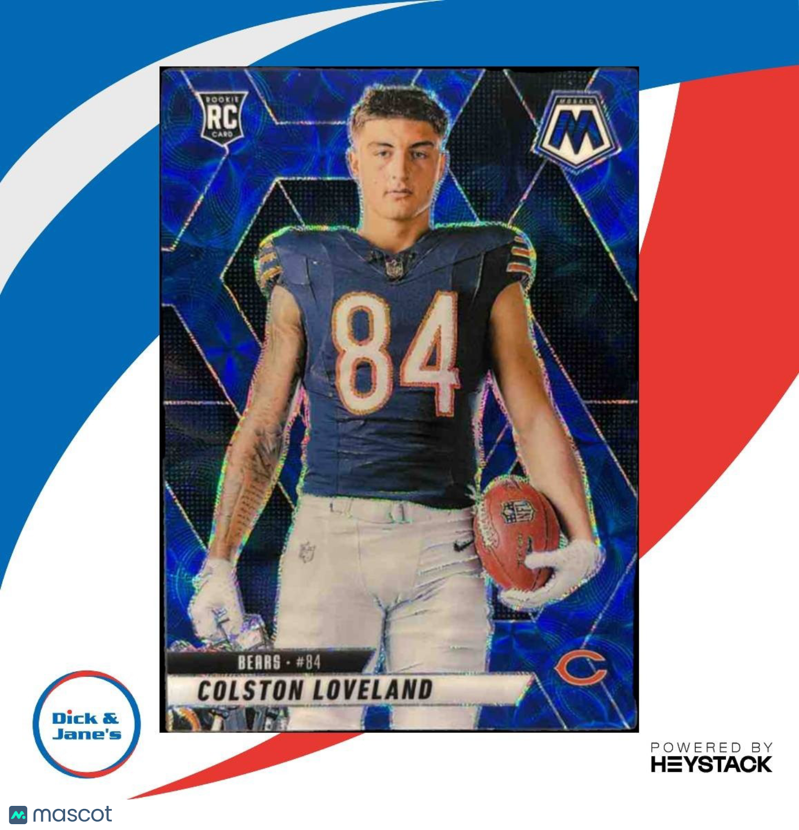 2025 Panini Mosaic Colston Loveland Rookie Variation Blue Scope #275 RC Bears - Sports Cards