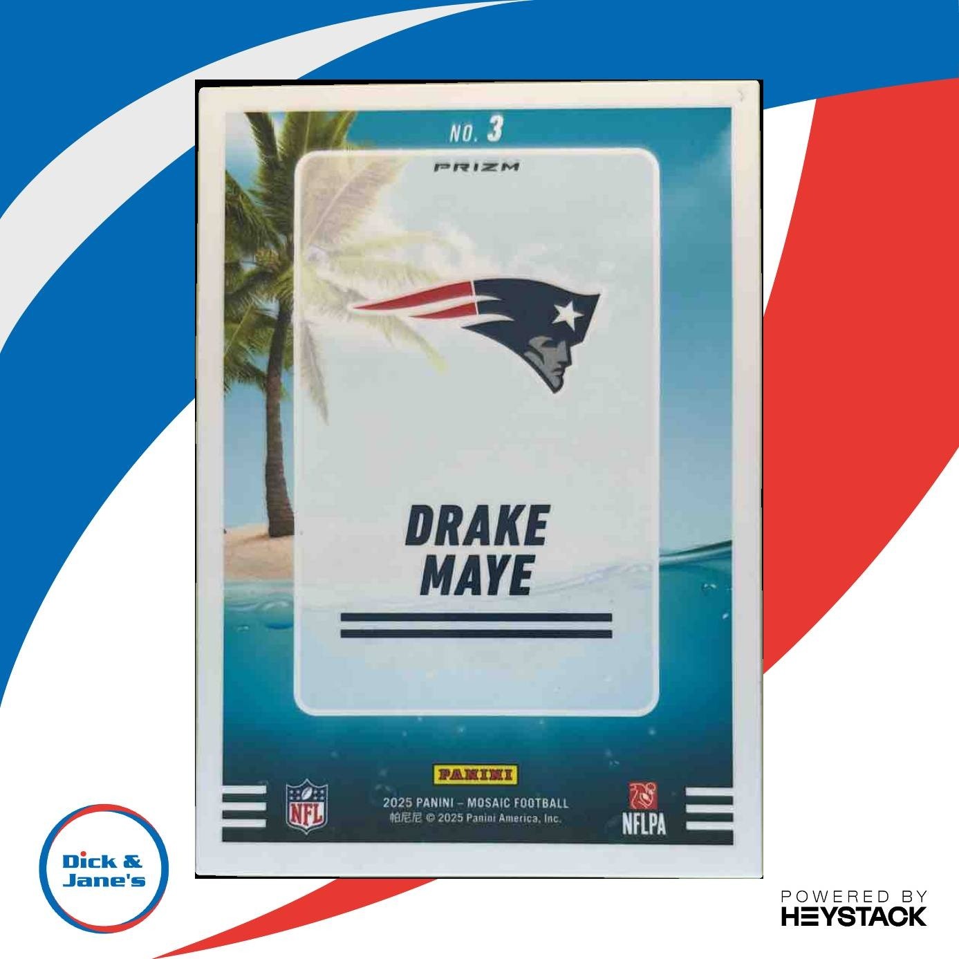 2025 Panini Mosaic Drake Maye Splash Mosaic Variation #3 New England Patriots - Sports Cards