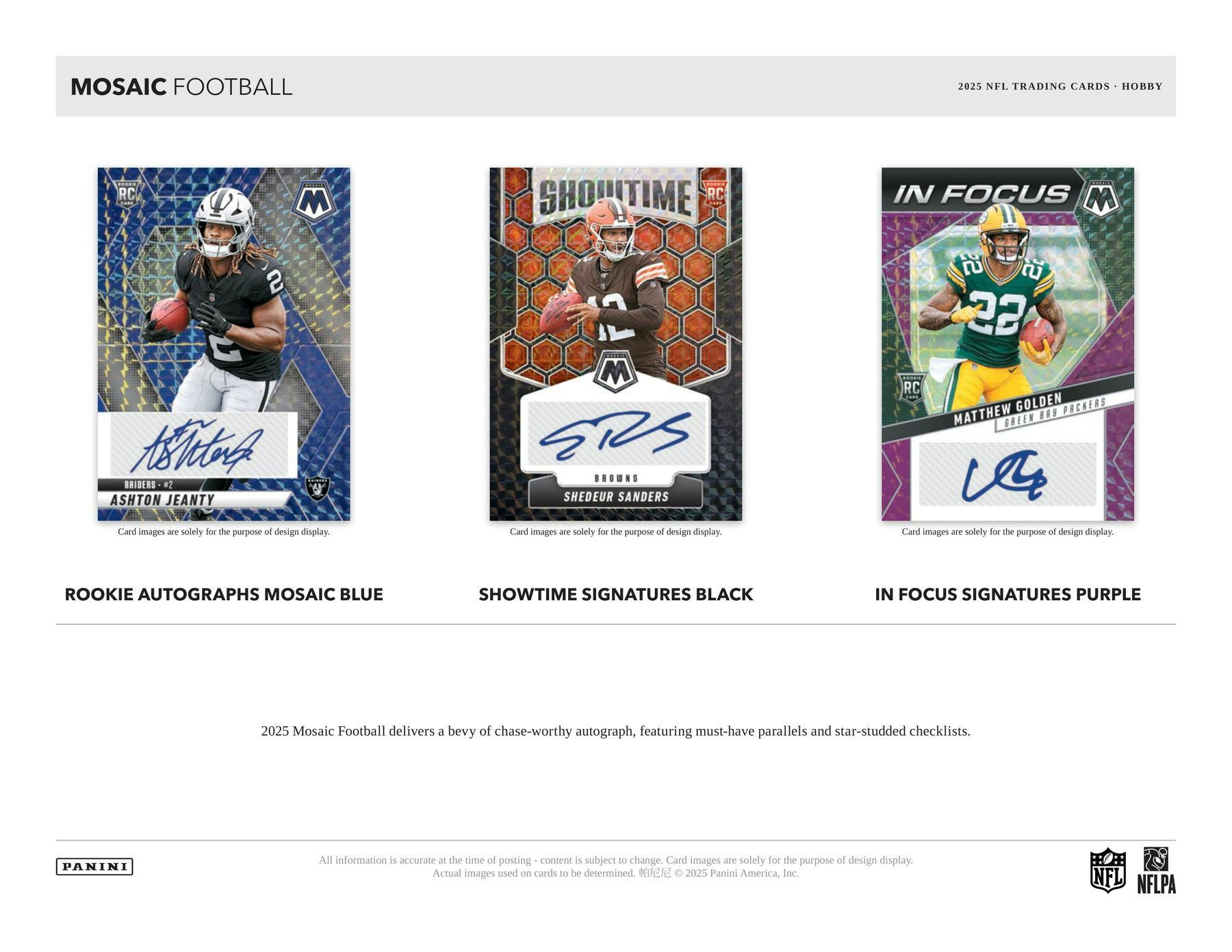 2025 Panini Mosaic Football Hobby Box (2 Autos) - NFL Hobby Box