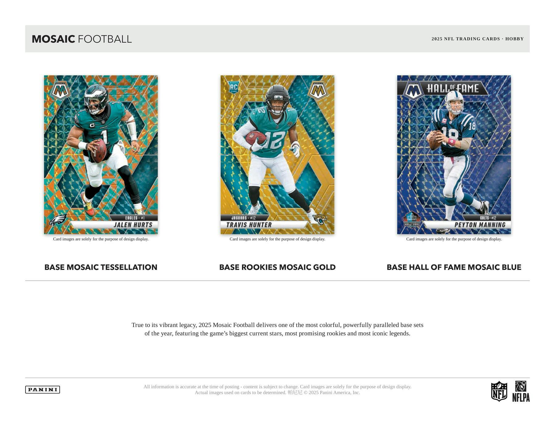 2025 Panini Mosaic Football Hobby Box (2 Autos) - NFL Hobby Box