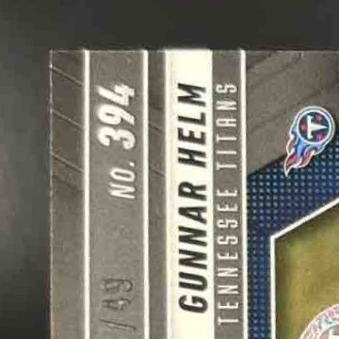 2025 Panini Mosaic Gunnar Helm Auto Purple Prizm /49 #394 RC Tennessee Titans - Sports Cards