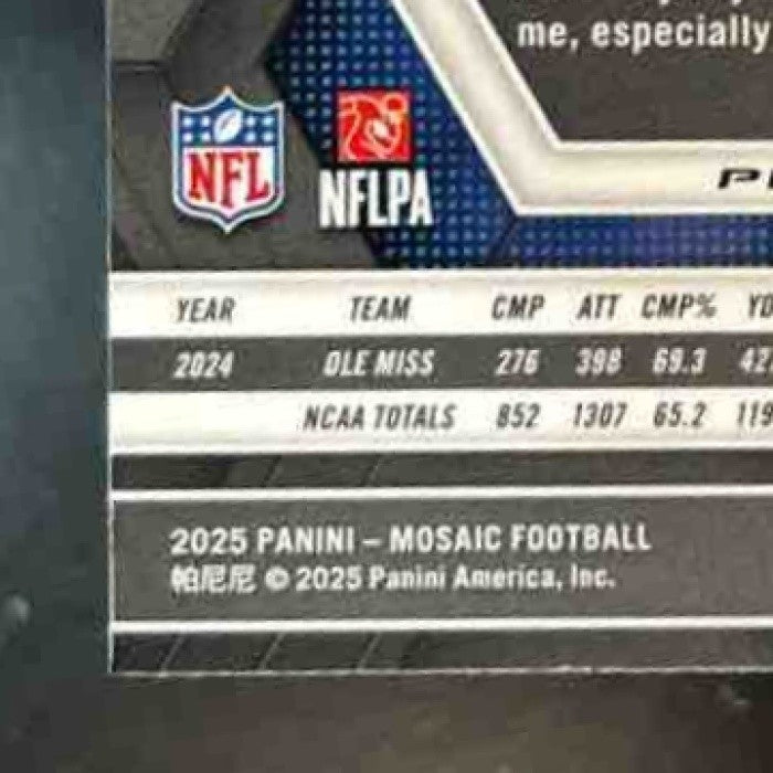 2025 Panini Mosaic Jaxson Dart Rookie Variation Red Scope #288 RC New York Giant - Sports Cards