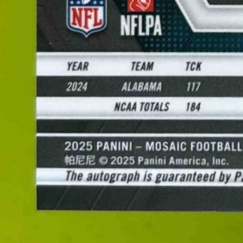 2025 Panini Mosaic Jihaad Campbell Rookie Auto Silver #341 RC Philadelphia Eagle - Sports Cards