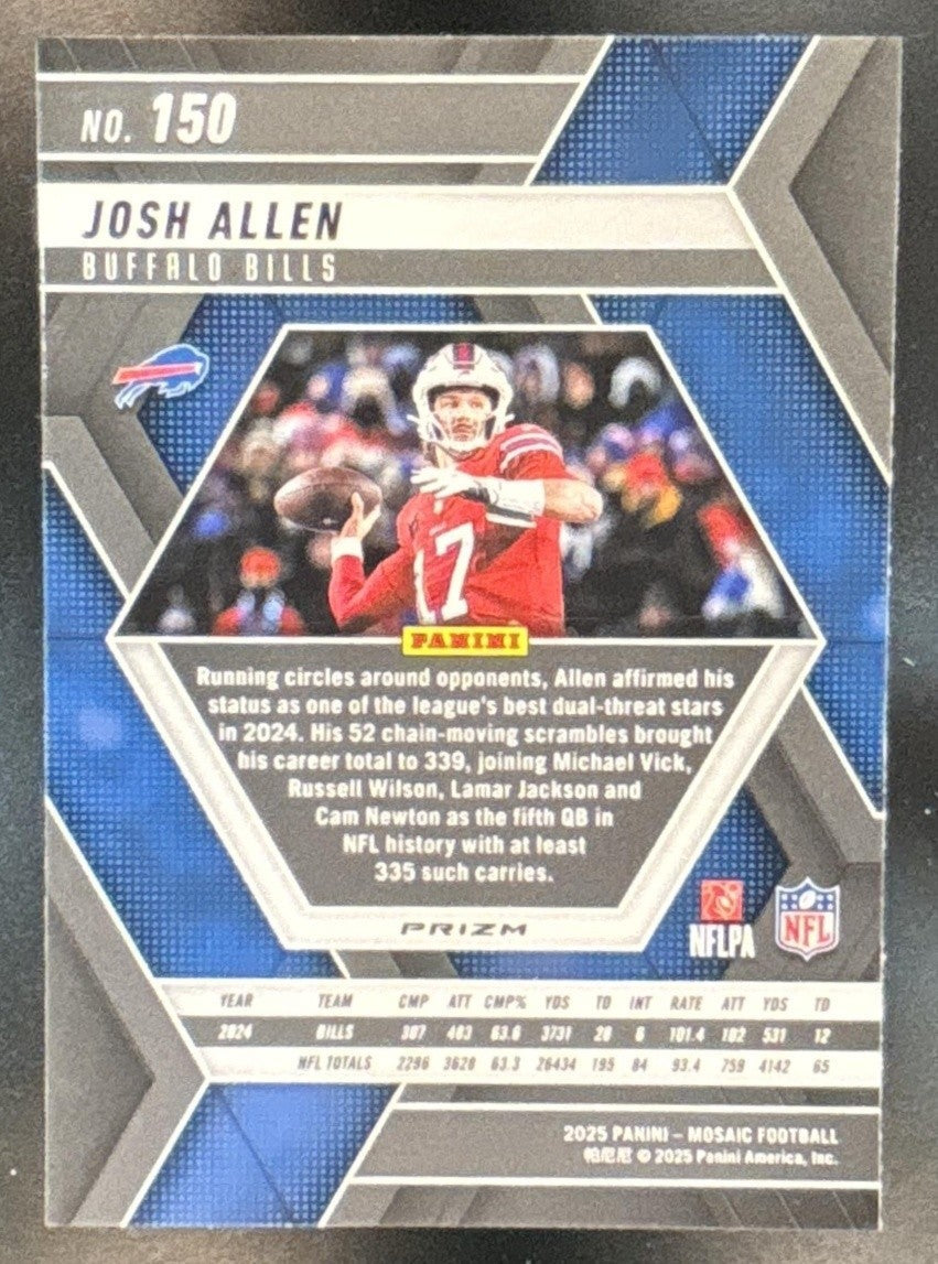2025 Panini Mosaic Josh Allen Mosaic HoneyComb Prizm SP #150 Buffalo Bills - Sports Cards
