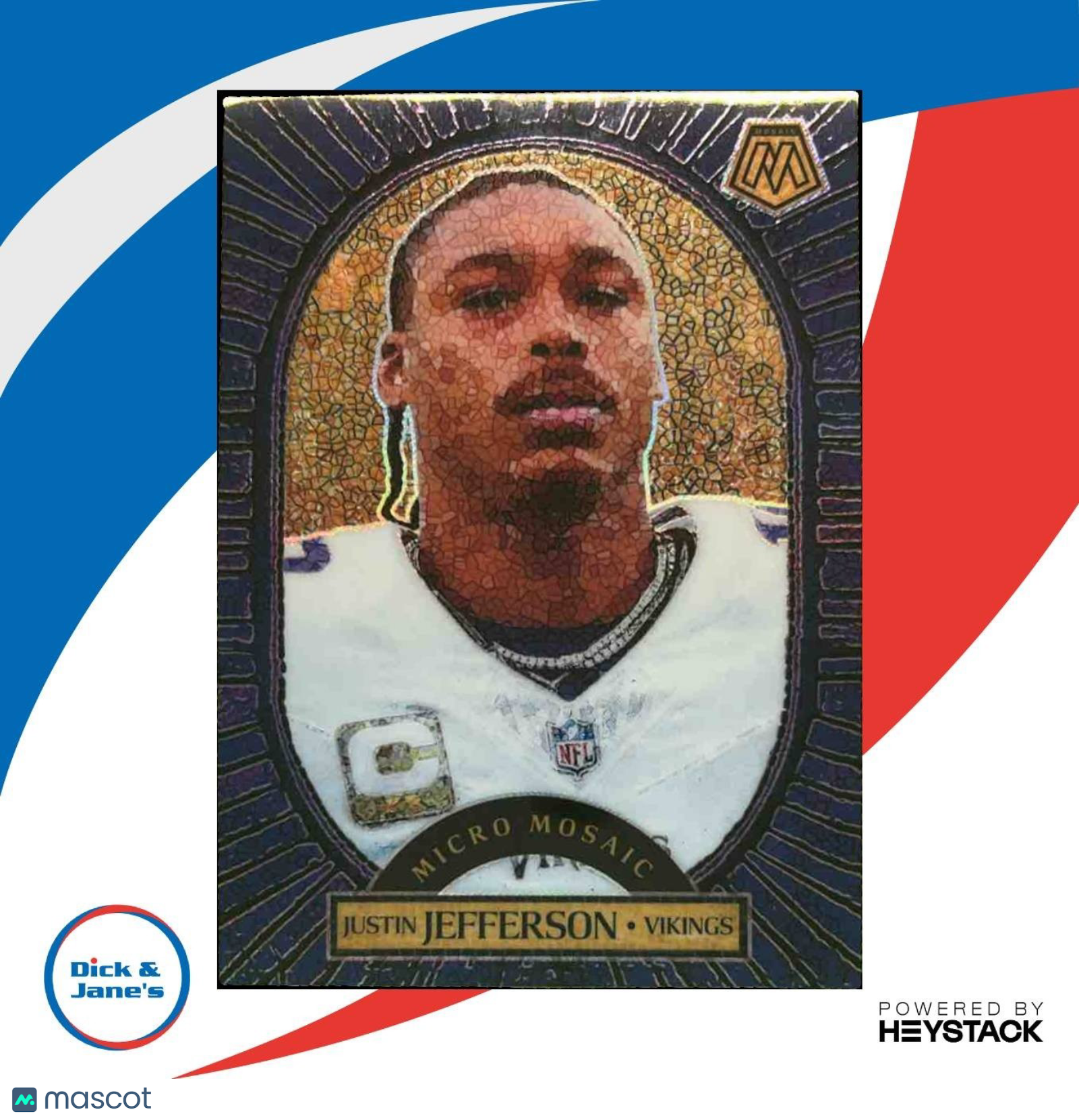 2025 Panini Mosaic Justin Jefferson Micro Mosaic #9 Minnesota Vikings - Sports Cards