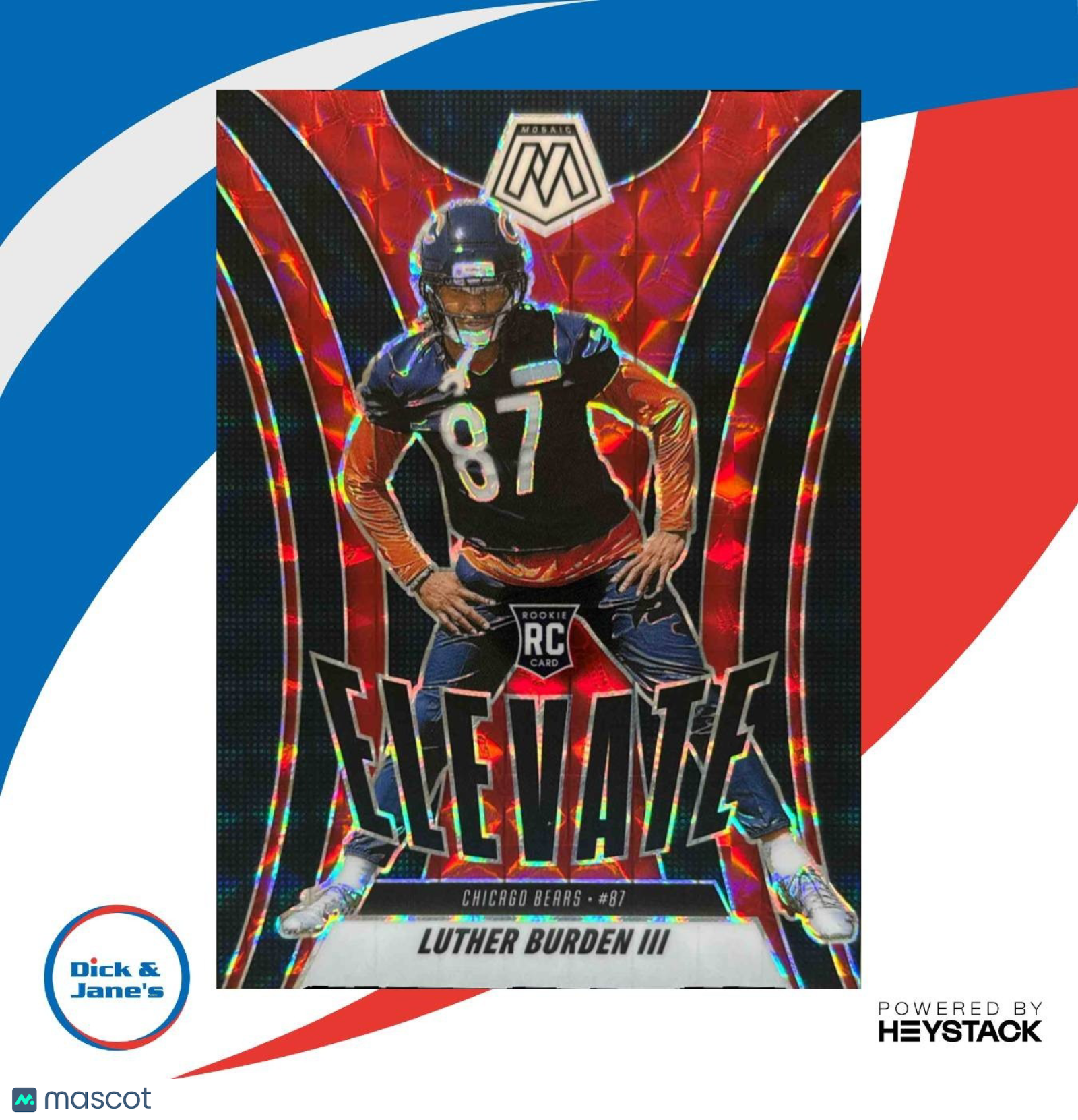 2025 Panini Mosaic Luther Burden III Elevate Red #7 RC Chicago Bears - Sports Cards