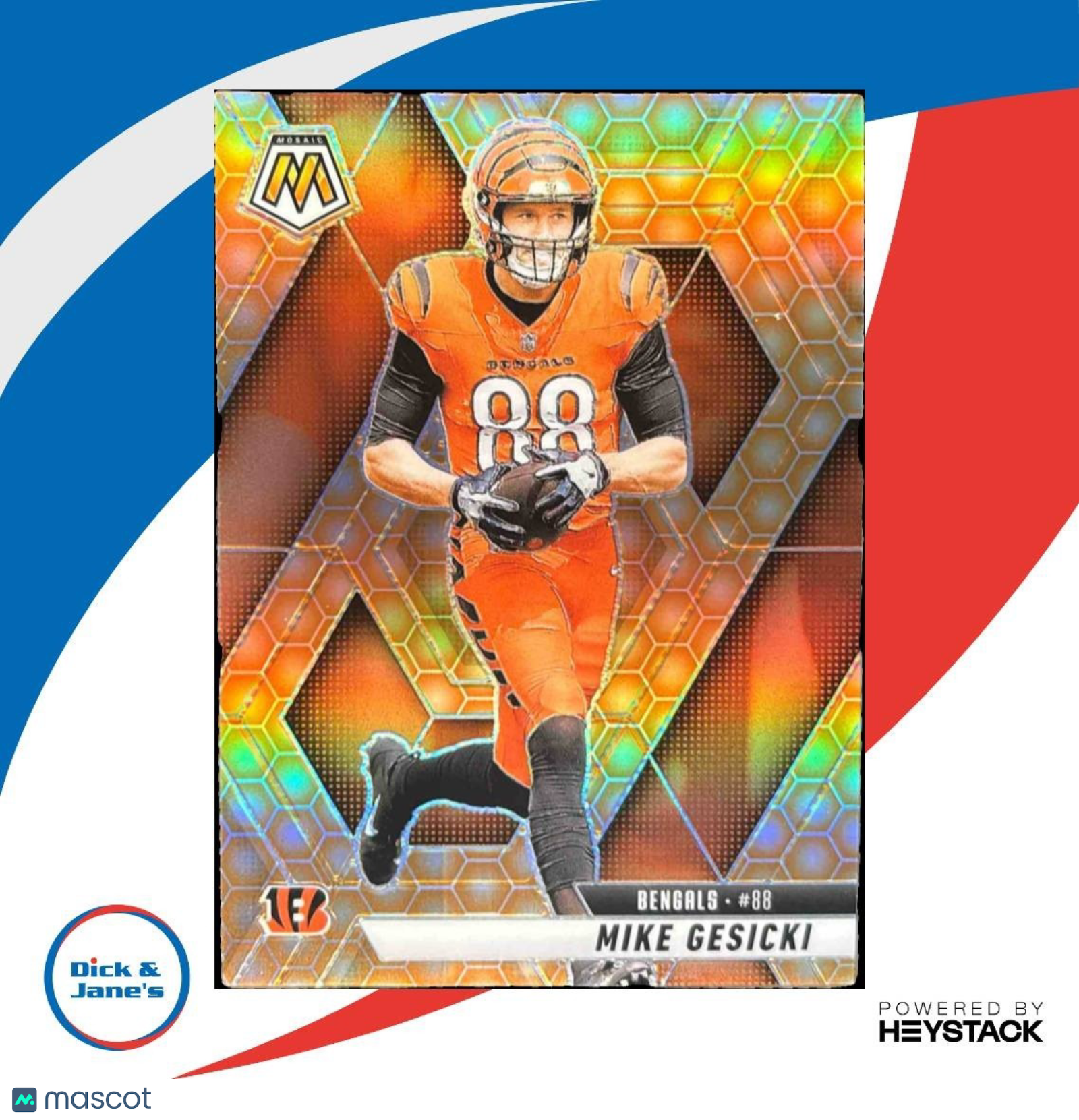 2025 Panini Mosaic Mike Gesicki Honeycomb Prizm #36 Cincinnati Bengals - Sports Cards
