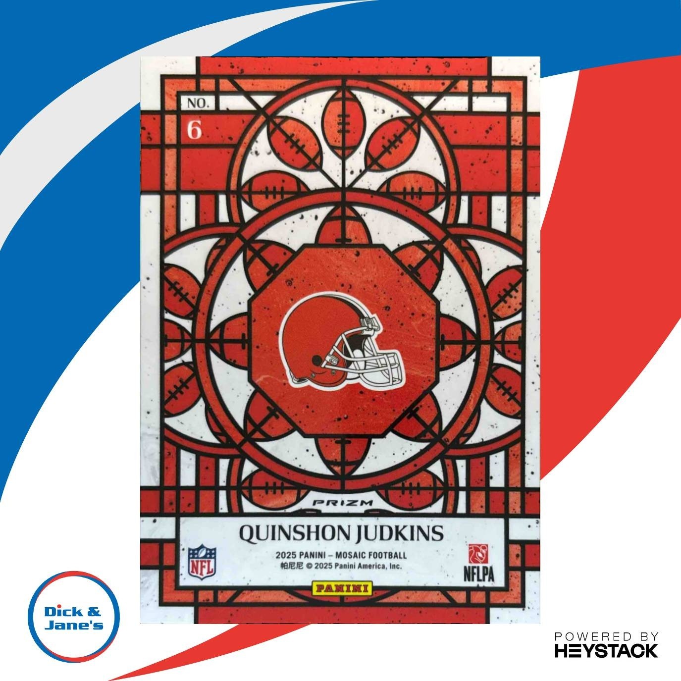 2025 Panini Mosaic Quinshon Judkins Stained Glass #6 RC Cleveland Browns - Sports Cards