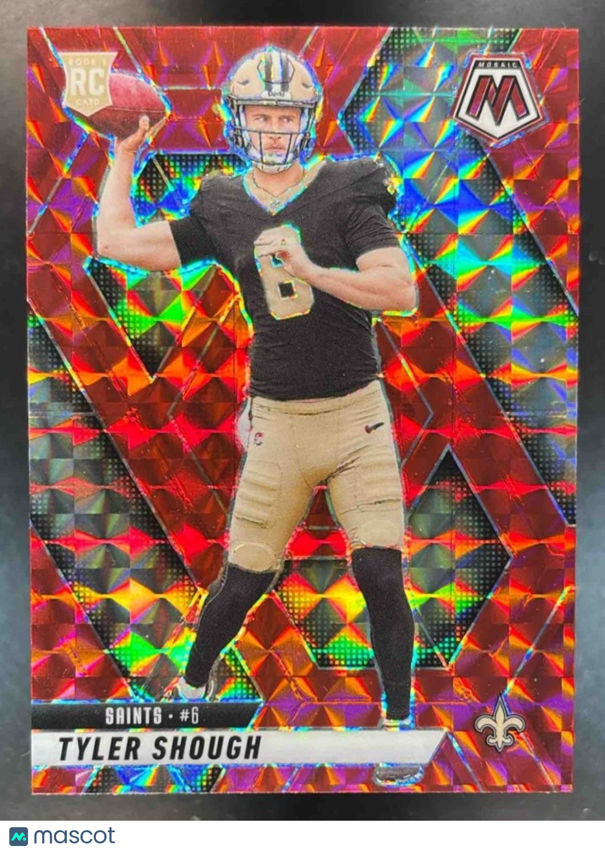 2025 Panini Mosaic Tyler Shough Rookies Red Prizm #312 RC New Orleans Saints - Sports Cards