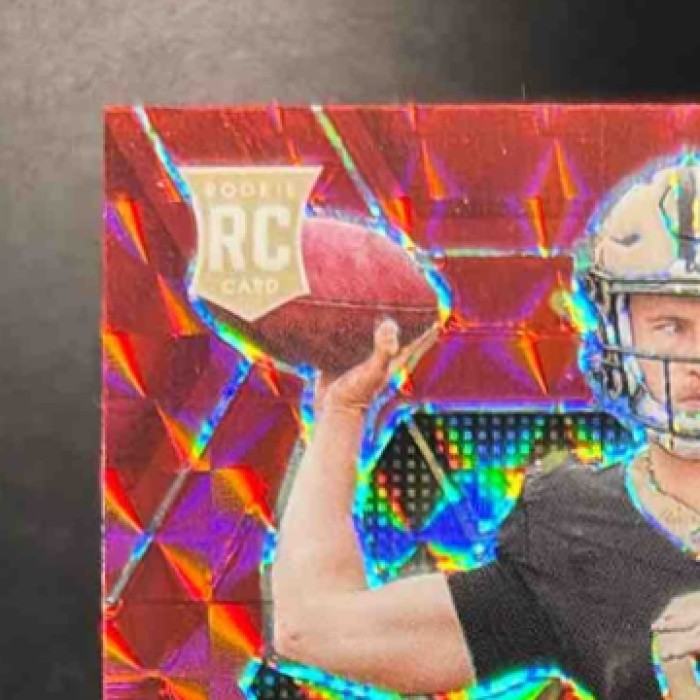 2025 Panini Mosaic Tyler Shough Rookies Red Prizm #312 RC New Orleans Saints - Sports Cards