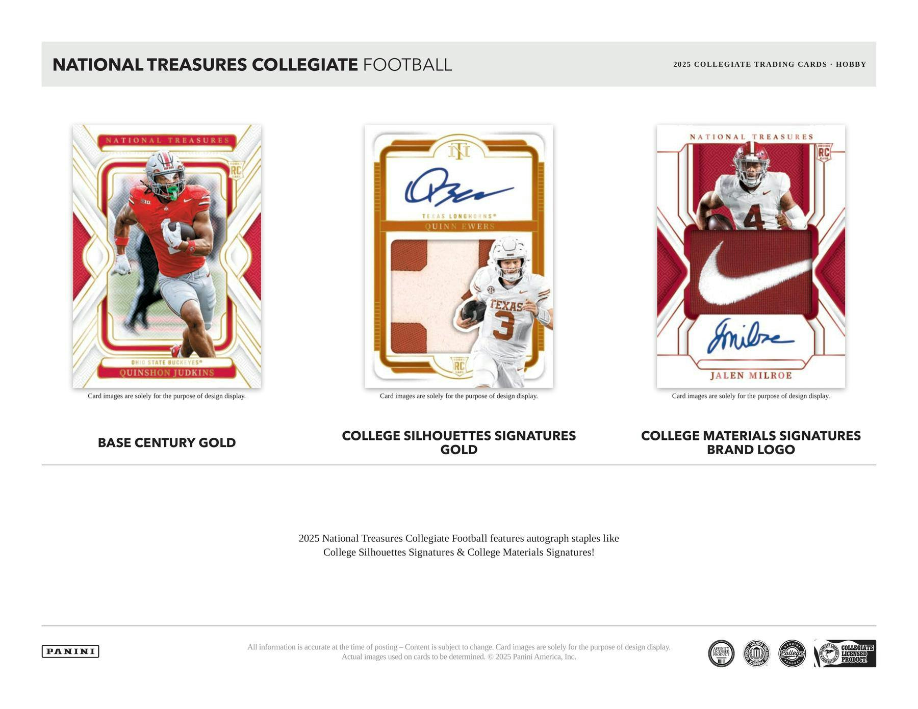 2025 Panini National Treasures Collegiate Football Hobby Box (7 Autos or Mems / Box) DEC 19th - Sports Collectibles