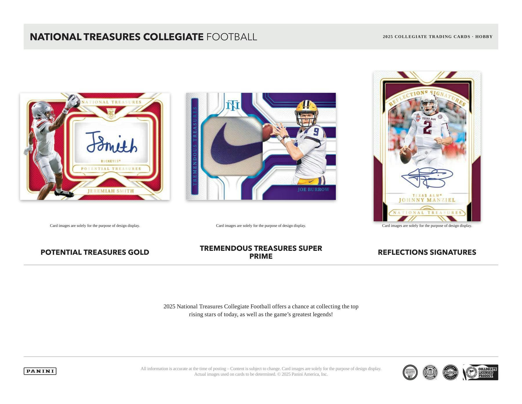 2025 Panini National Treasures Collegiate Football Hobby Box (7 Autos or Mems / Box) DEC 19th - Sports Collectibles
