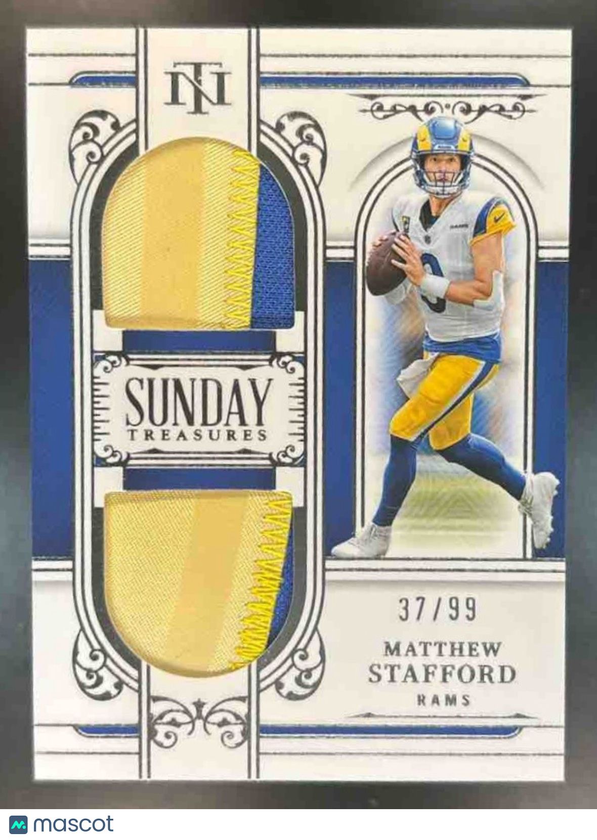 2025 Panini National Treasures Matthew Stafford Sunday /99 MEM Los Angeles Rams - Sports Cards