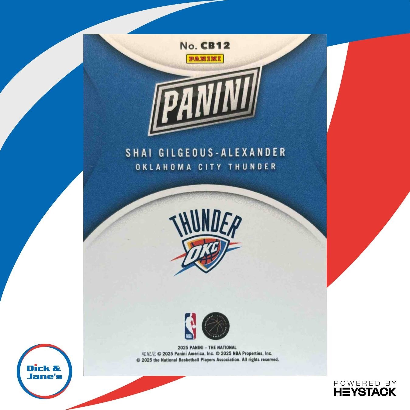 2025 Panini NSCC Case Breaker Shai Gilgeous-Alexander /199 #CB12 Thunder - Sports Cards