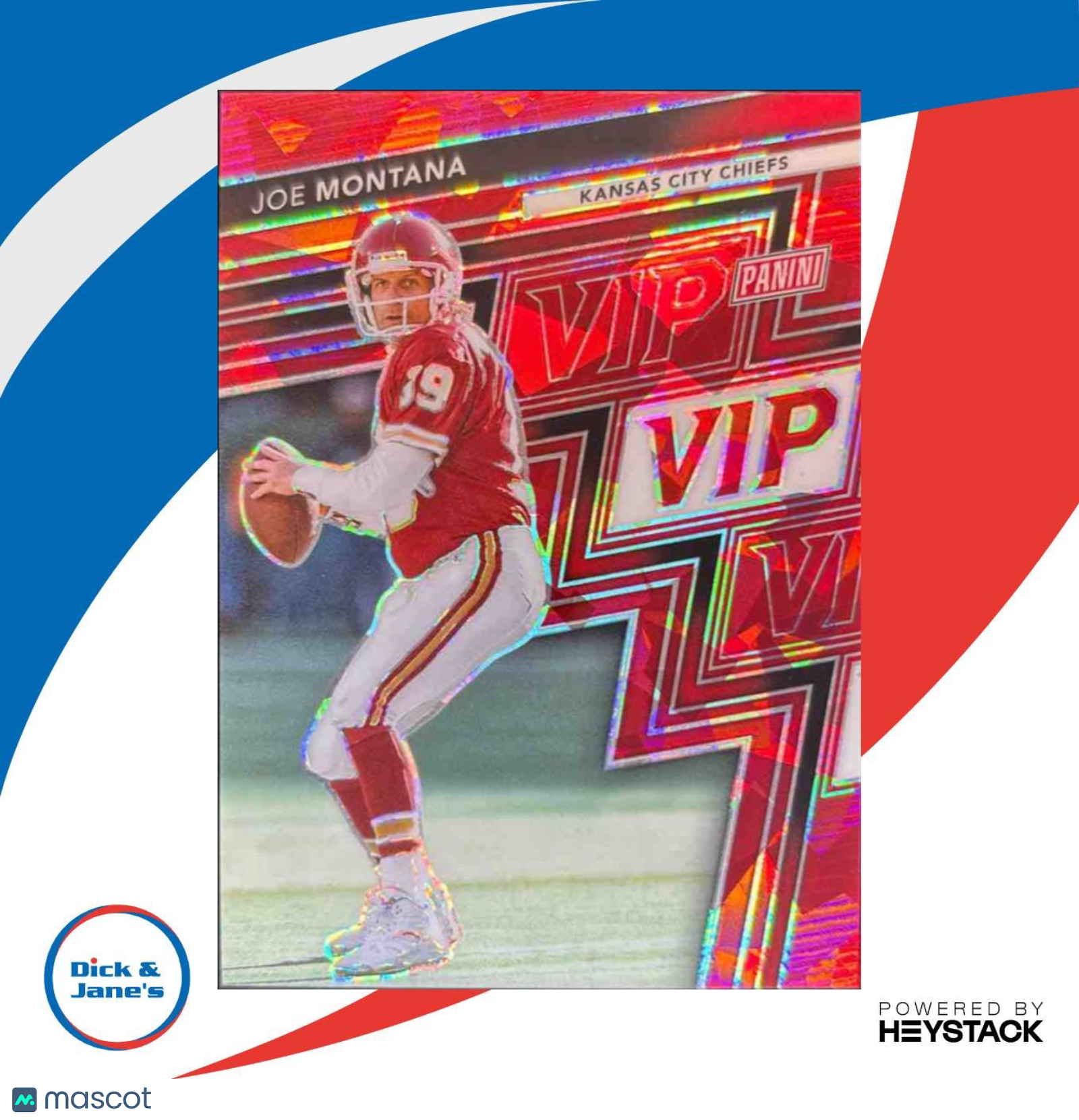 2025 Panini NSCC VIP Gold Packs Joe Montana Red Sparkle 32/99 #28 - Sports Cards