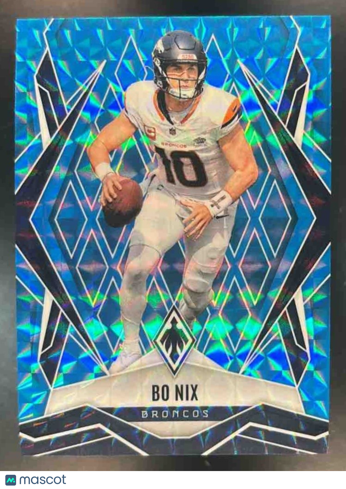 2025 Panini Phoenix Bo Nix Light Blue Pyramids /385 #83 Denver Broncos - Sports Cards