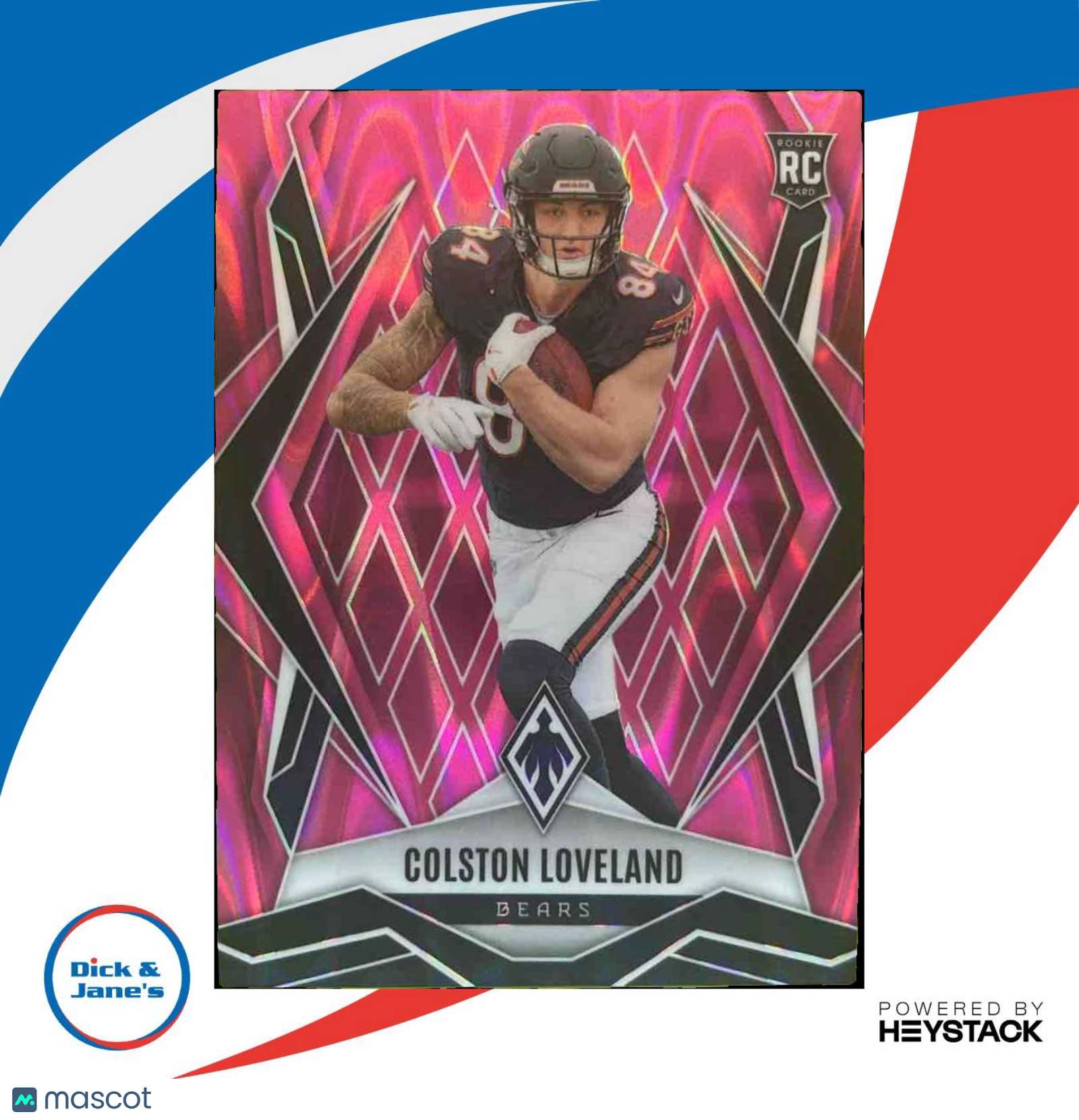2025 Panini Phoenix Colston Loveland Pink Seismic 28/75 #179 RC Chicago Bears - Sports Cards