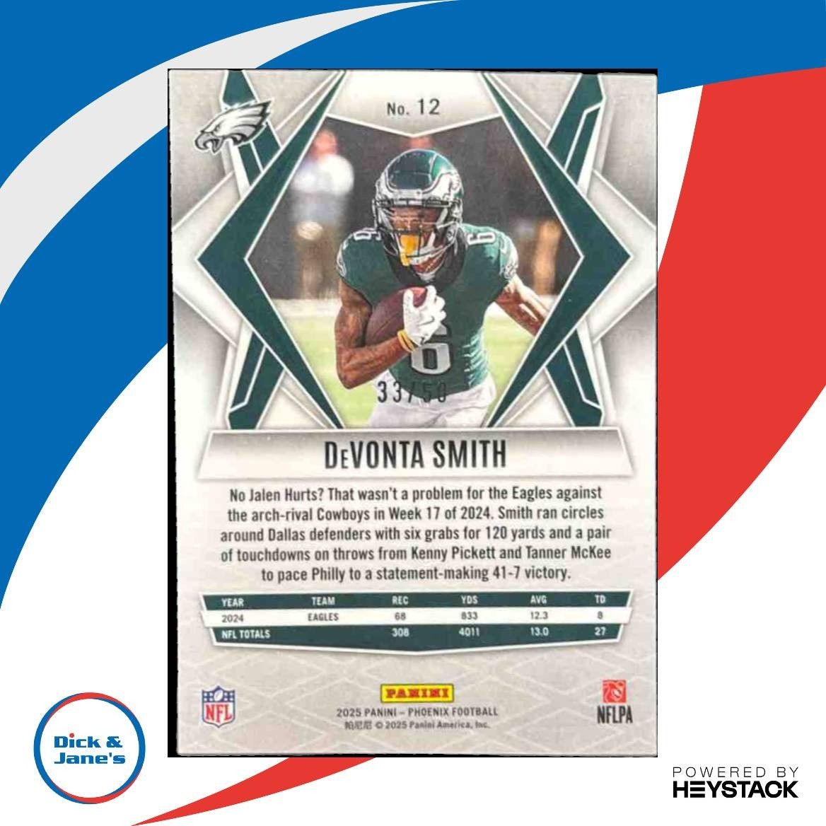 2025 Panini Phoenix DeVonta Smith Bronze Winter /50 #12 Philadelphia Eagles - Sports Cards