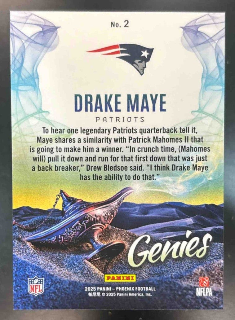 2025 Panini Phoenix Drake Maye Genies #2 New England Patriots - Sports Cards