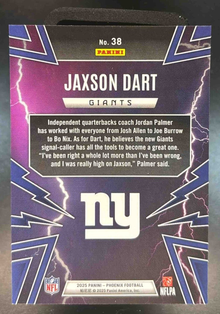 2025 Panini Phoenix Jaxson Dart Thunderbirds #38 RC New York Giants - Sports Cards